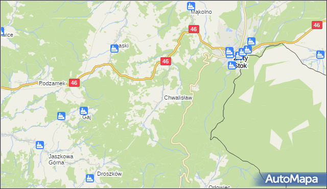 mapa Chwalisław, Chwalisław na mapie Targeo