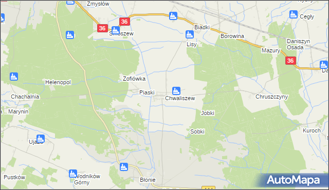 mapa Chwaliszew, Chwaliszew na mapie Targeo