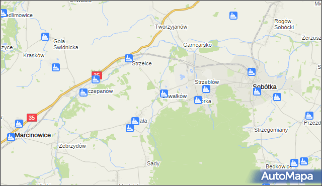 mapa Chwałków, Chwałków na mapie Targeo