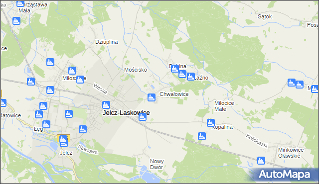 mapa Chwałowice gmina Jelcz-Laskowice, Chwałowice gmina Jelcz-Laskowice na mapie Targeo