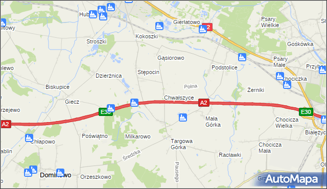 mapa Chwałszyce, Chwałszyce na mapie Targeo