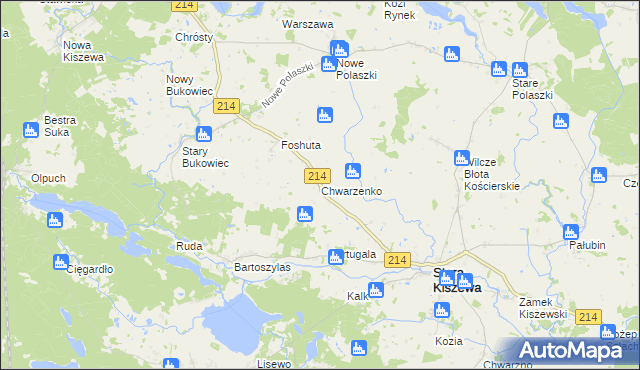 mapa Chwarzenko, Chwarzenko na mapie Targeo