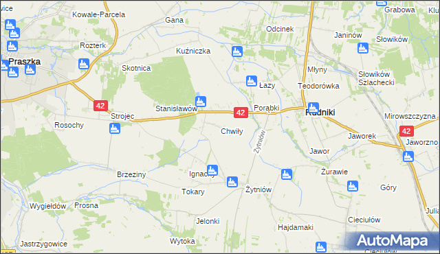 mapa Chwiły, Chwiły na mapie Targeo