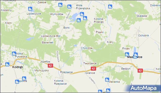 mapa Chylczów, Chylczów na mapie Targeo