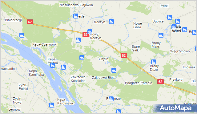 mapa Chylin gmina Mała Wieś, Chylin gmina Mała Wieś na mapie Targeo