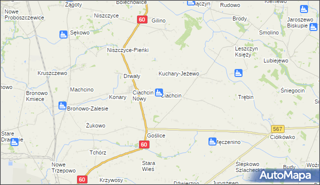 mapa Ciachcin, Ciachcin na mapie Targeo