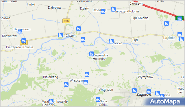 mapa Ciążeńskie Holendry, Ciążeńskie Holendry na mapie Targeo