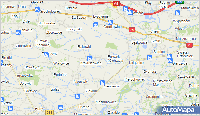 mapa Cichawa, Cichawa na mapie Targeo