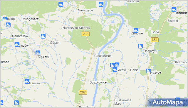 mapa Ciechłowice, Ciechłowice na mapie Targeo