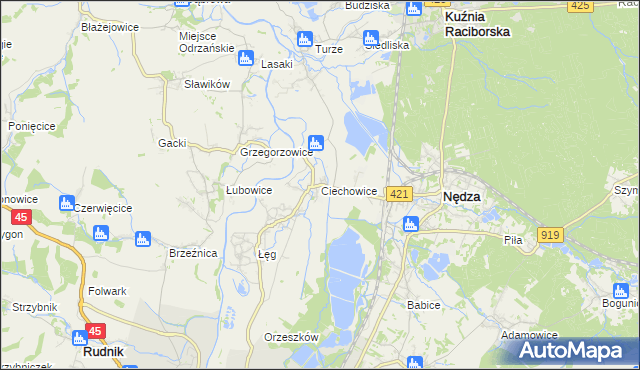 mapa Ciechowice, Ciechowice na mapie Targeo