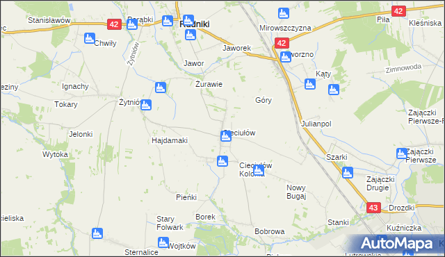 mapa Cieciułów, Cieciułów na mapie Targeo