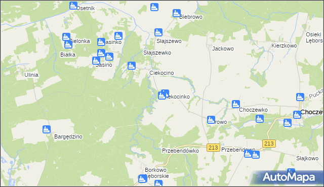 mapa Ciekocinko, Ciekocinko na mapie Targeo