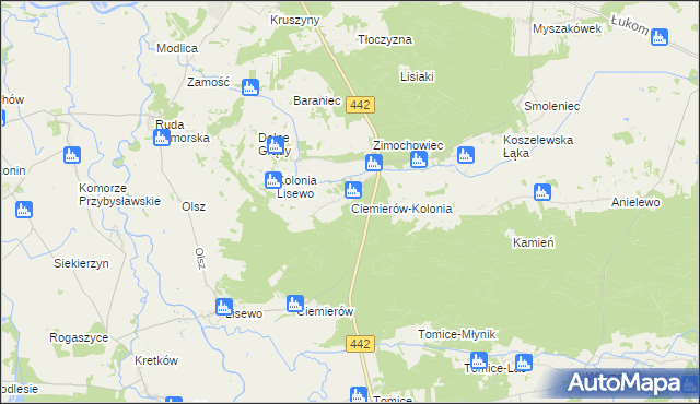 mapa Ciemierów-Kolonia, Ciemierów-Kolonia na mapie Targeo