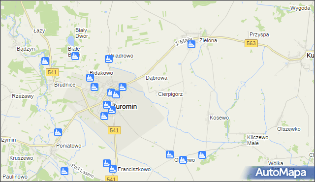 mapa Cierpigórz gmina Żuromin, Cierpigórz gmina Żuromin na mapie Targeo