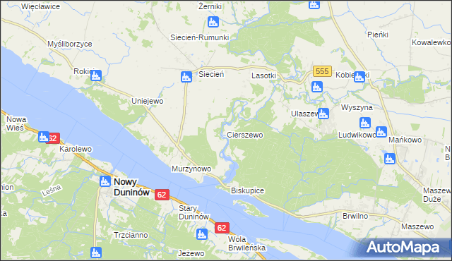 mapa Cierszewo, Cierszewo na mapie Targeo