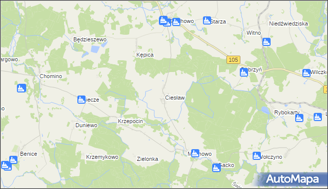 mapa Ciesław, Ciesław na mapie Targeo