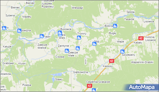 mapa Cieśle gmina Pątnów, Cieśle gmina Pątnów na mapie Targeo