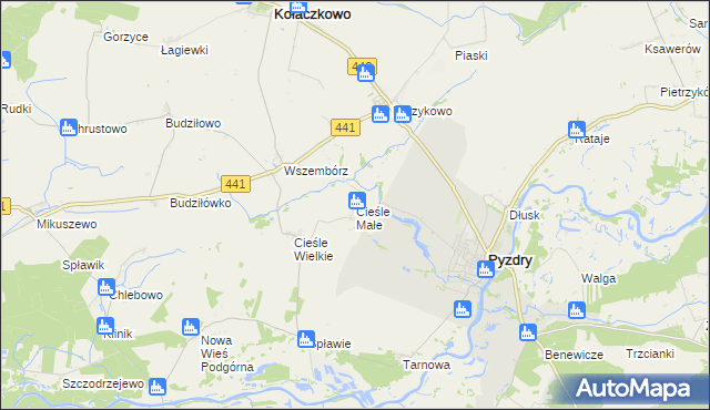 mapa Cieśle Małe, Cieśle Małe na mapie Targeo