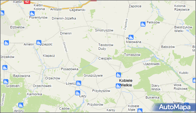 mapa Cieszątki, Cieszątki na mapie Targeo