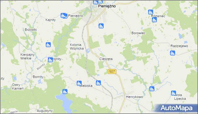 mapa Cieszęta, Cieszęta na mapie Targeo