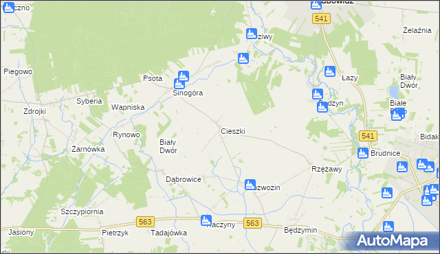 mapa Cieszki, Cieszki na mapie Targeo