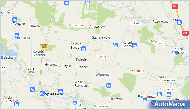 mapa Ciężkie, Ciężkie na mapie Targeo