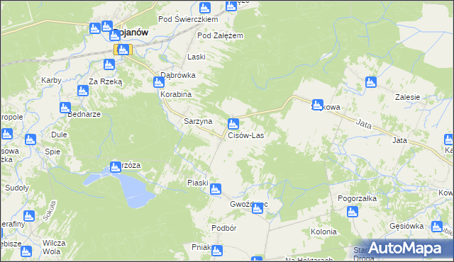 mapa Cisów-Las, Cisów-Las na mapie Targeo