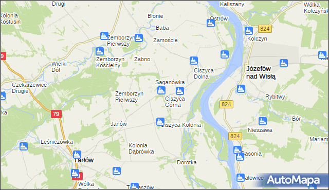 mapa Ciszyca Górna, Ciszyca Górna na mapie Targeo