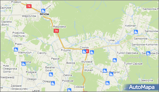 mapa Ćmińsk, Ćmińsk na mapie Targeo