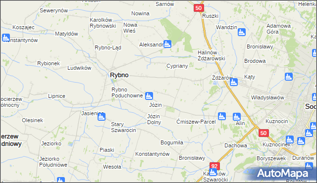 mapa Ćmiszew Rybnowski, Ćmiszew Rybnowski na mapie Targeo