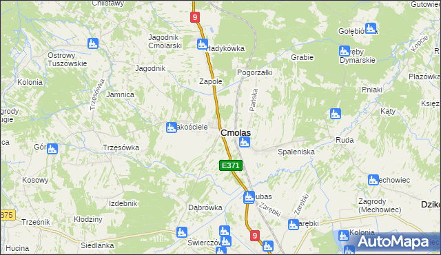 mapa Cmolas, Cmolas na mapie Targeo