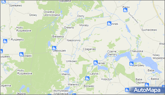 mapa Czaganiec, Czaganiec na mapie Targeo