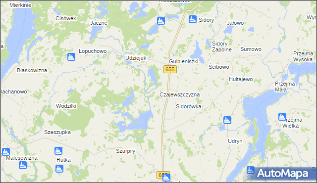 mapa Czajewszczyzna, Czajewszczyzna na mapie Targeo