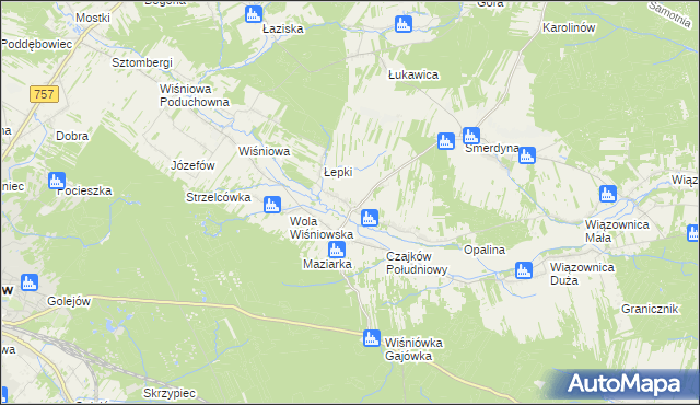 mapa Czajków Północny, Czajków Północny na mapie Targeo