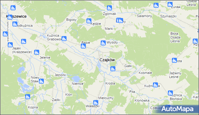 mapa Czajków powiat ostrzeszowski, Czajków powiat ostrzeszowski na mapie Targeo