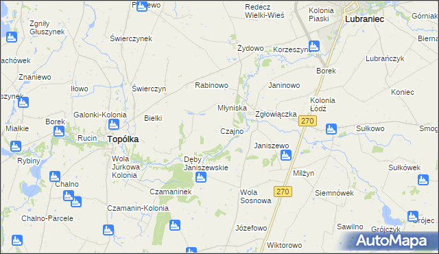 mapa Czajno, Czajno na mapie Targeo