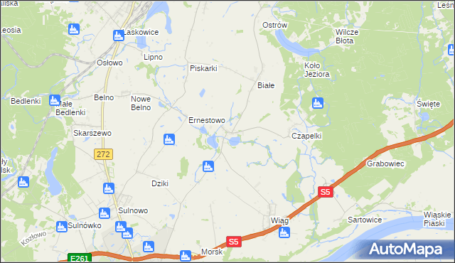 mapa Czaple gmina Świecie, Czaple gmina Świecie na mapie Targeo