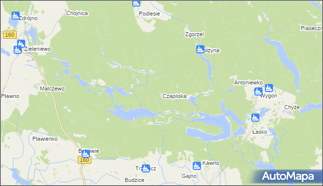 mapa Czapliska, Czapliska na mapie Targeo