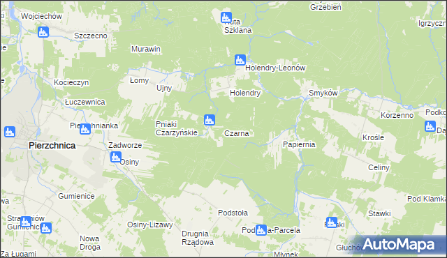 mapa Czarna gmina Pierzchnica, Czarna gmina Pierzchnica na mapie Targeo