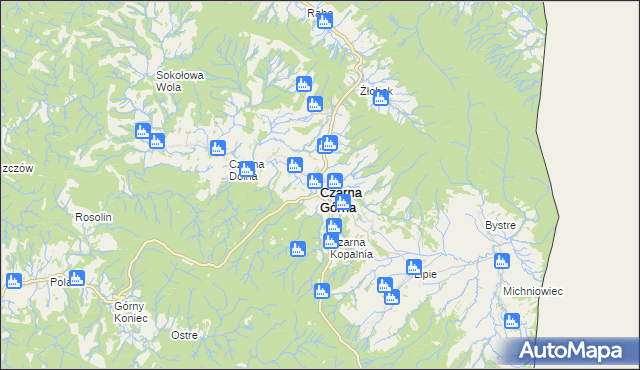 mapa Czarna Górna, Czarna Górna na mapie Targeo