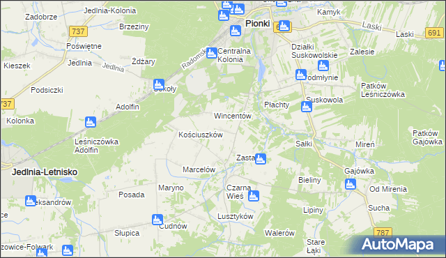 mapa Czarna Kolonia, Czarna Kolonia na mapie Targeo