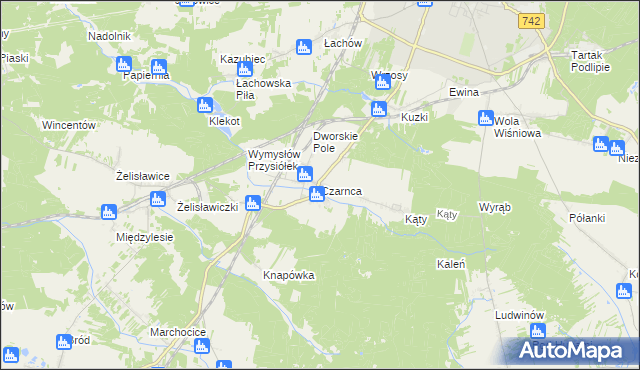 mapa Czarnca, Czarnca na mapie Targeo