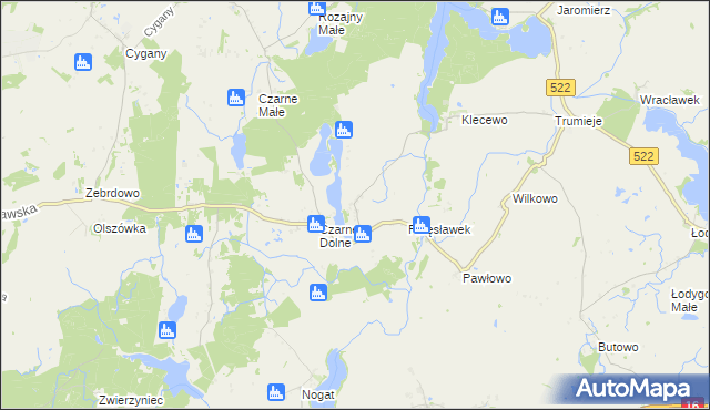 mapa Czarne Górne, Czarne Górne na mapie Targeo