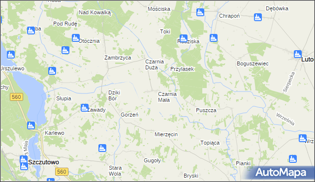 mapa Czarnia Mała, Czarnia Mała na mapie Targeo