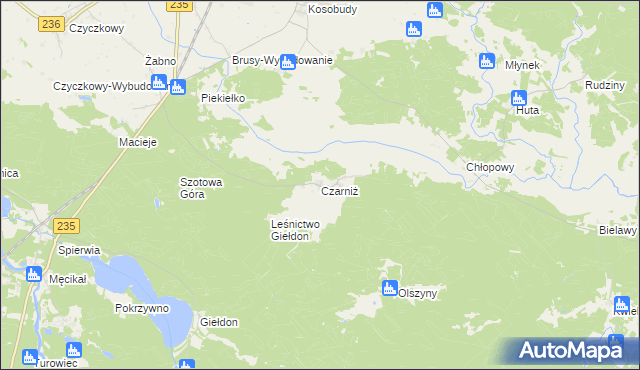 mapa Czarniż, Czarniż na mapie Targeo