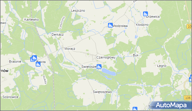 mapa Czarnogłowy, Czarnogłowy na mapie Targeo