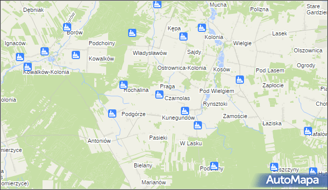 mapa Czarnolas gmina Ciepielów, Czarnolas gmina Ciepielów na mapie Targeo