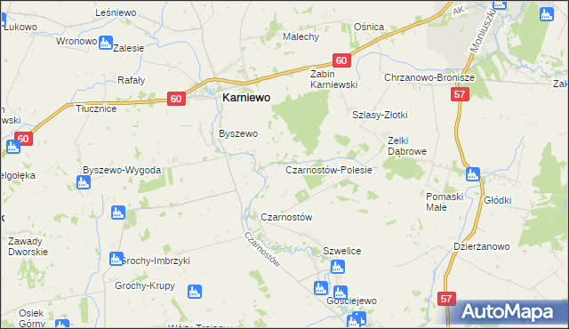 mapa Czarnostów-Polesie, Czarnostów-Polesie na mapie Targeo