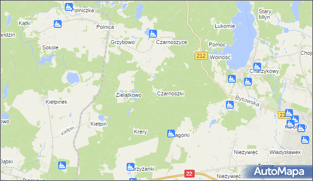 mapa Czarnoszki, Czarnoszki na mapie Targeo