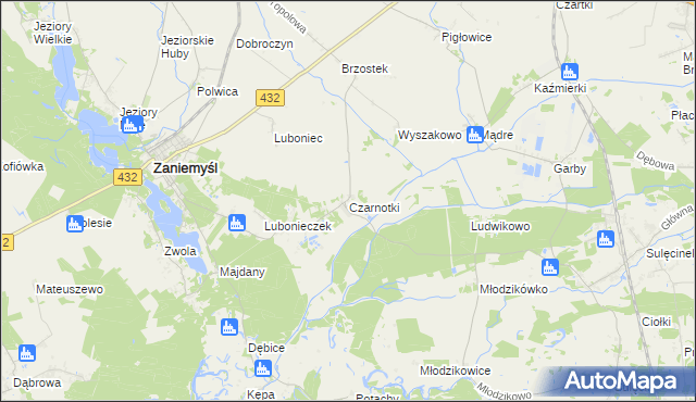 mapa Czarnotki, Czarnotki na mapie Targeo